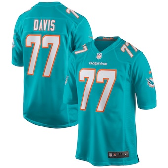 mens nike jesse davis aqua miami dolphins game jersey